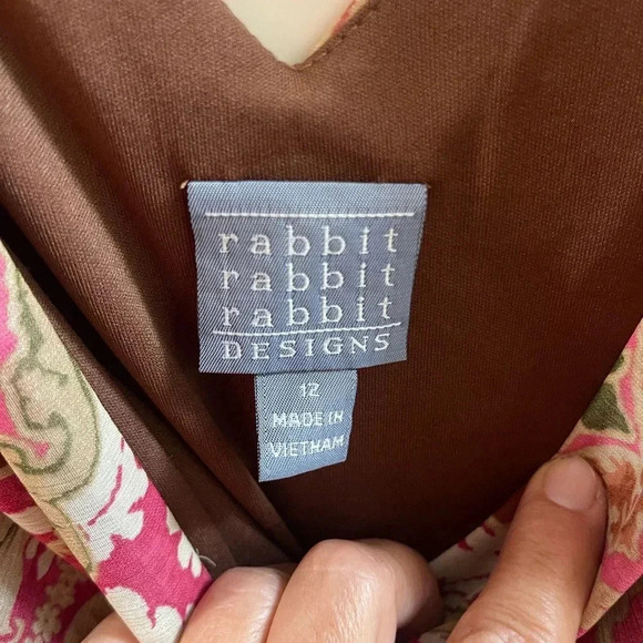 Rabbit Rabbit Rabbit Design SIZE 12 Dress Sleeveless Floral Midi asymmetrical - Picture 3 of 7